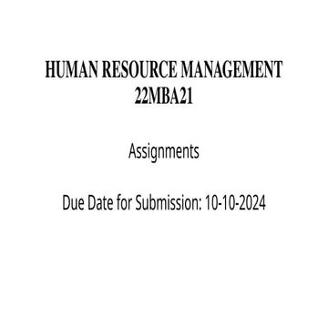HRM Assignments with few important Questions
