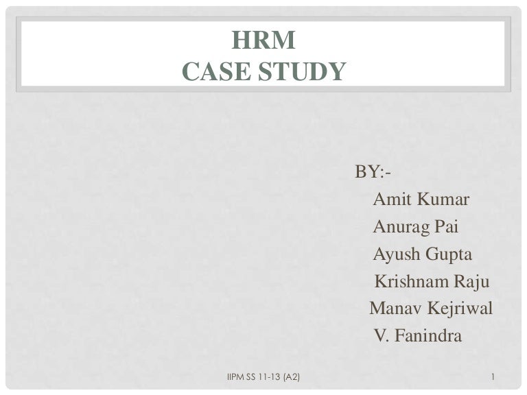 Case study hrm answers
