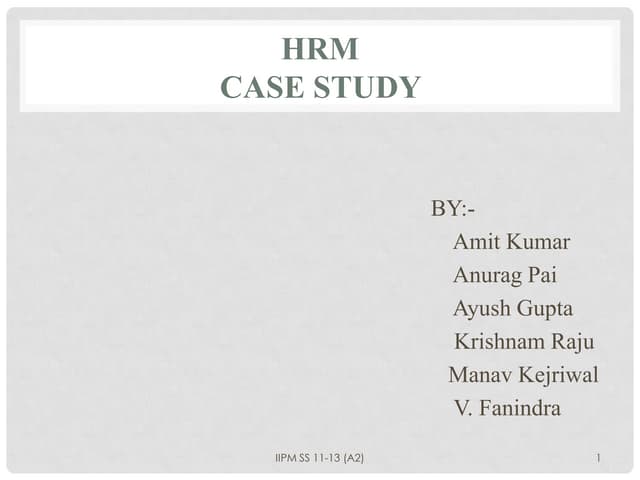 Hrm case study