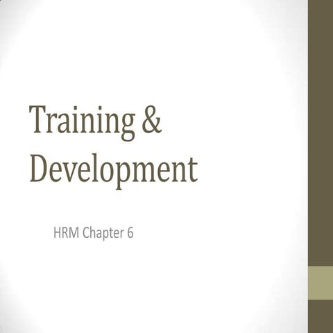 Training and development