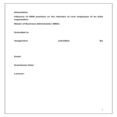Hrm dissertation indian organisation [www.writekraft.com] | DOCX