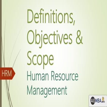 Human Resource Management 