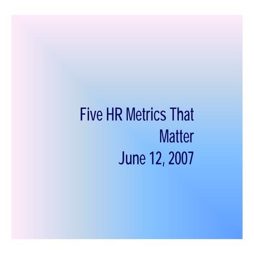 HR Metrics