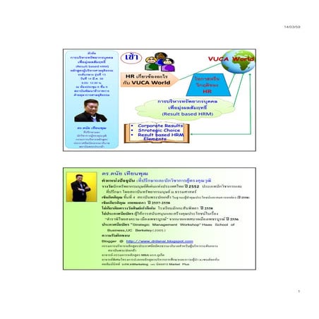 Result based HRM ฺ : Dr.Danai Thienphut