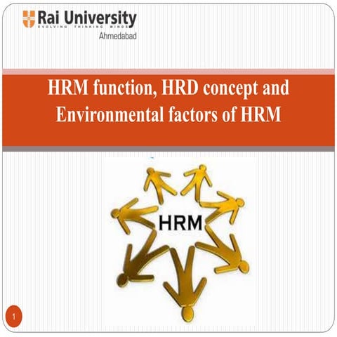 HRM Function, HRD Concept and Environmental Factors of HRM - Principles of Hu...
