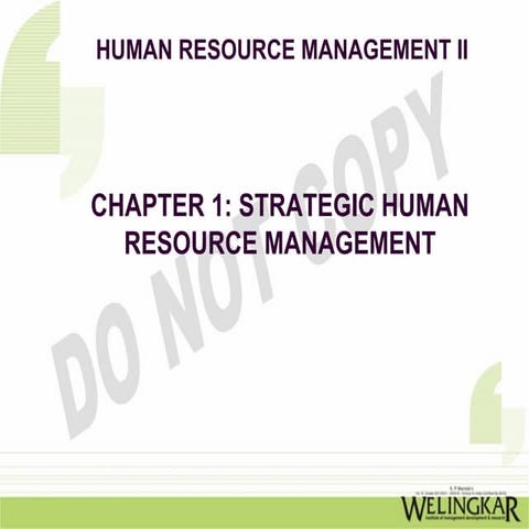 Strategic Human Resource Management