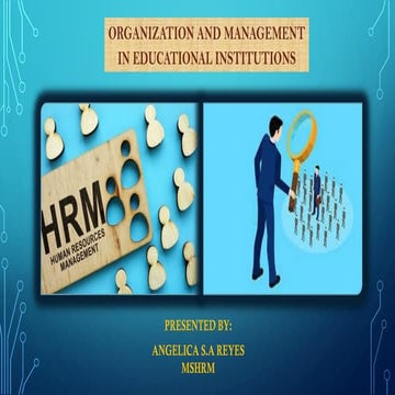 Human Resources Management in Education