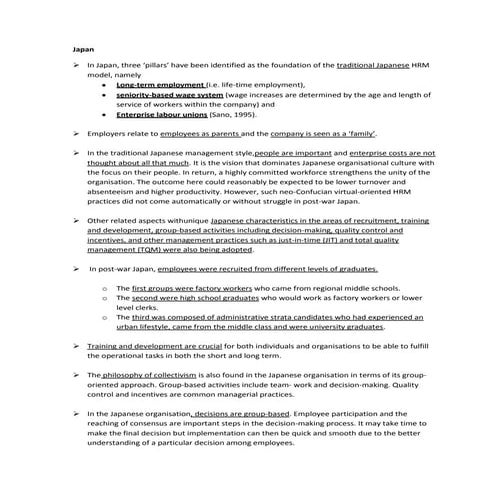 Hrm in japan & china