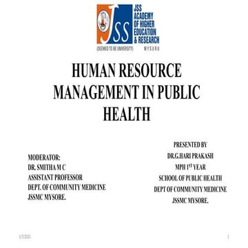 Human resource development in public health