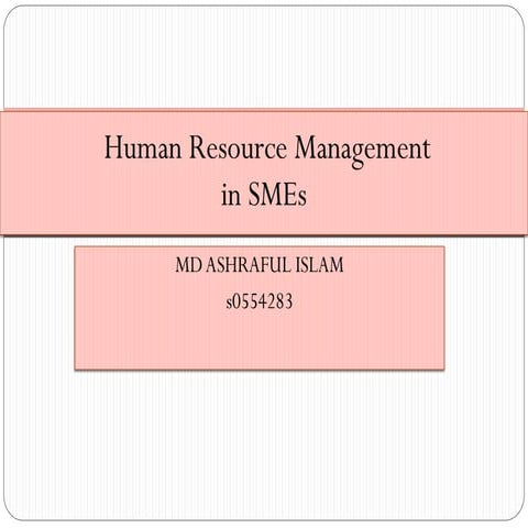 HRM in SMEs 13 07-2018