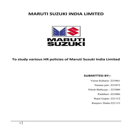 Hrm maruti suzuki