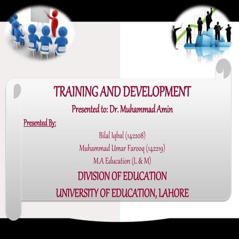 On the Job Training for Educational Institutions