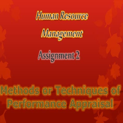Performance Appraisal HRM