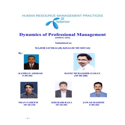 Hrm practices at telenor