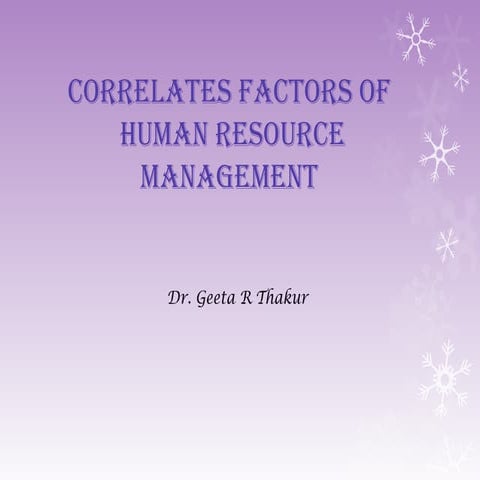 Factors of Human resource management 
