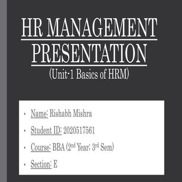 Human Resources Management (HRM)