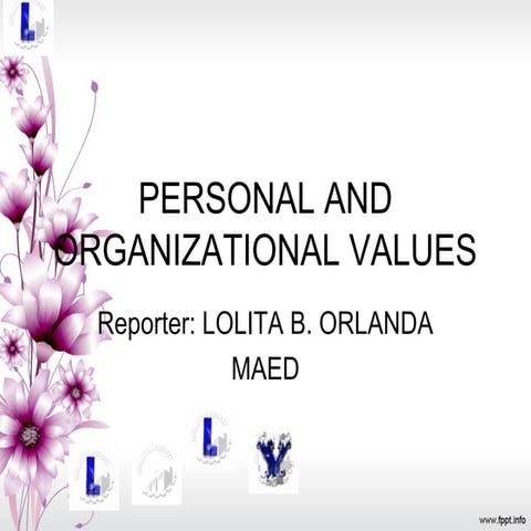 personal and organizational values