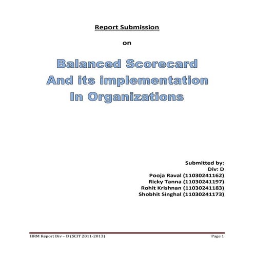 Balanced Scorecard