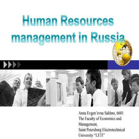 Anna Sakhno, "Human Resources management in Russia"