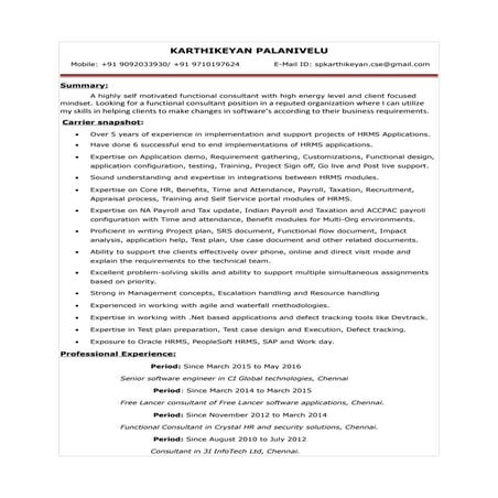 HRMS Functional consultant