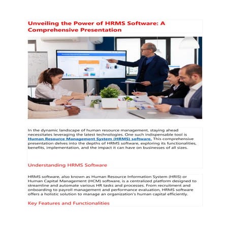 SHRMPro HRMS Software Solutions Presentation