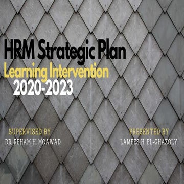 Hrm strategic plan(learning intervention)