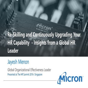 Upgrading HR capability- HR Summit 2016, Singapore