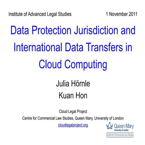 Data Protection Jurisdiction and International Transfers in Cloud Computing