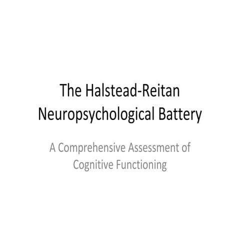 Halstead-Reitan Neuropsychological Battery