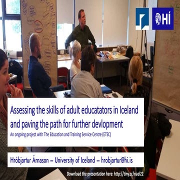 Assessing the skills of adult educatators in Iceland and paving the path for further devlopment