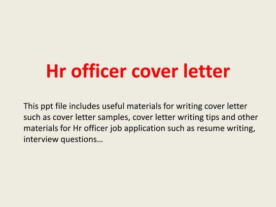 Hr generalist cover letter | PPT