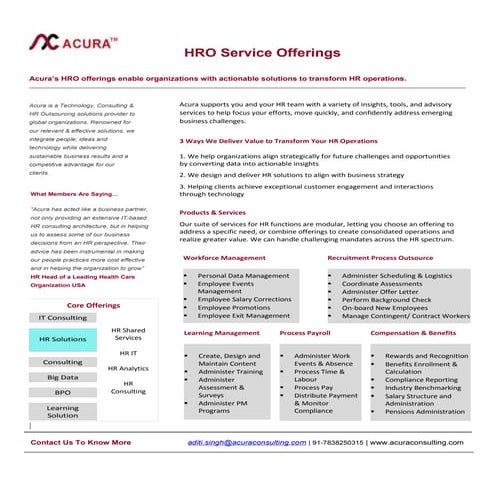 Acura HRO Document