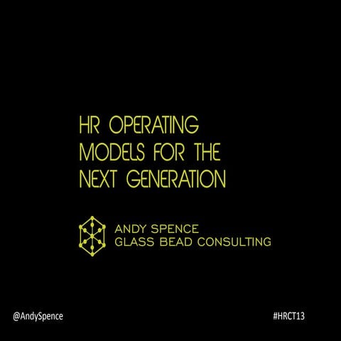 HR Operating Models for the Next Generation