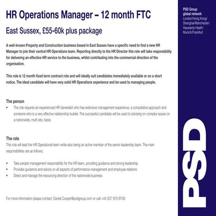HR Operations Manager 