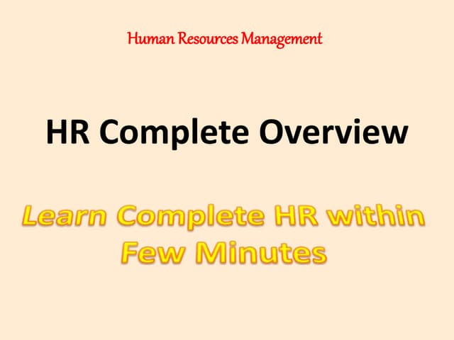Complete HR Overview