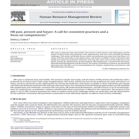 Hr past present and future