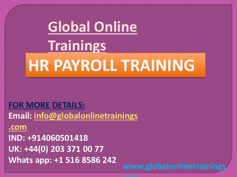 HR Payroll Training HR/HCM Payroll Online Training GOT