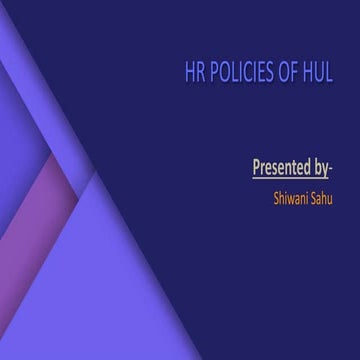 Hr policies of hul