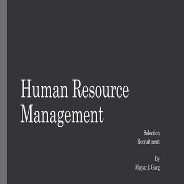 Human resource management