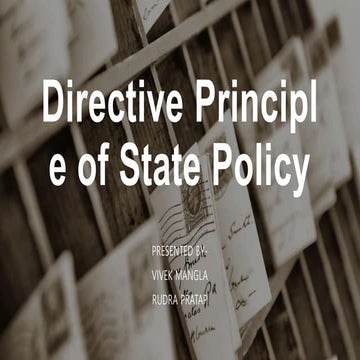 Directive Principles of State Policy....