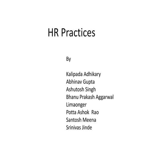 Human Resource Practices