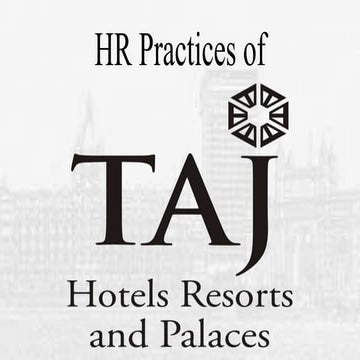 Hr practices of taj hotels