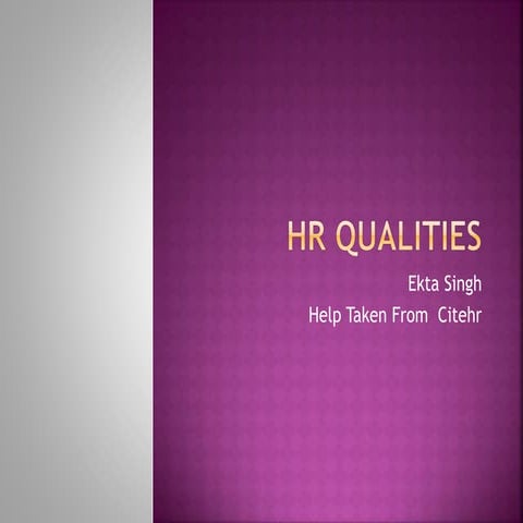 What Qualities An HR Professional should possess