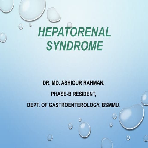 Hepatorenal syndrome