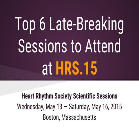HRS.15 Sessions to Attend
