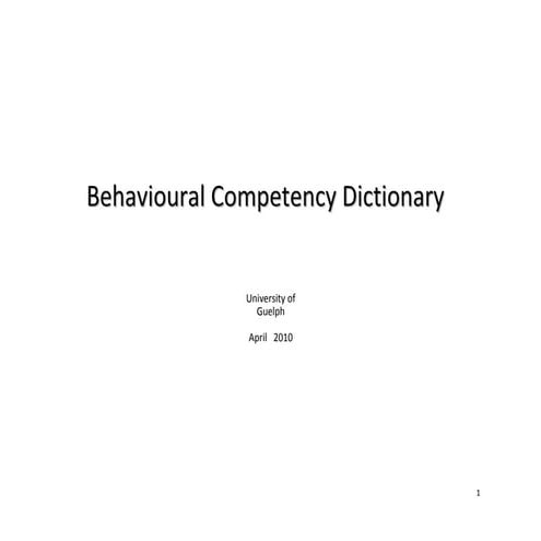 HRs Competency Dictionary Oro. HRs Competency Dictionary Oro. HRs Competency ...