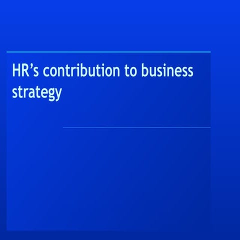 H Rs Contribution To Business