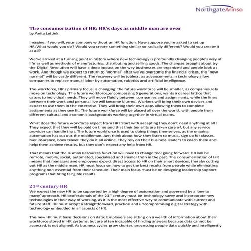 HR's days as middleman are over