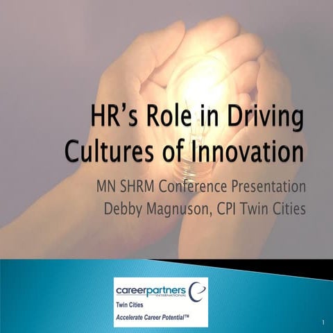Hr’S Role In Driving Cultures Of Innovation D Magnuson 10 4 2011