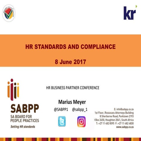 Hr standards  8 june 2017